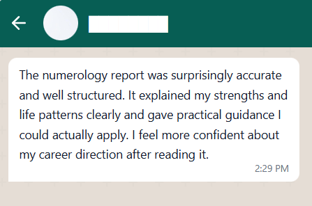 Customer WhatsApp Testimonial feedback 1