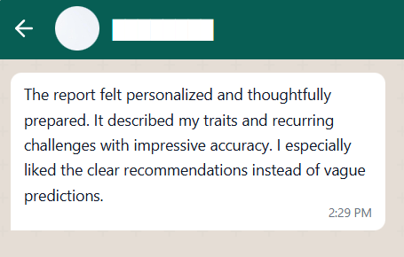 Customer WhatsApp Testimonial feedback 3